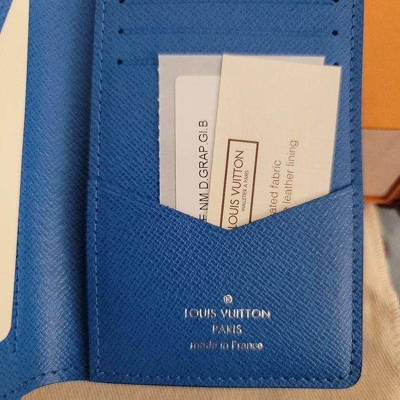 Louis Vuitton Virgil Abloh Pocket Organizer Damier Blue Graphite  Signature Stam - Picture 5 of 12